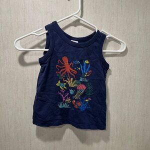 Hanna Andersson Navy Tank Top with Sea Life Design